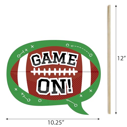 Big Dot of Happiness Funny The Big Game - Football Party Photo Booth Props Kit - 10 Piece