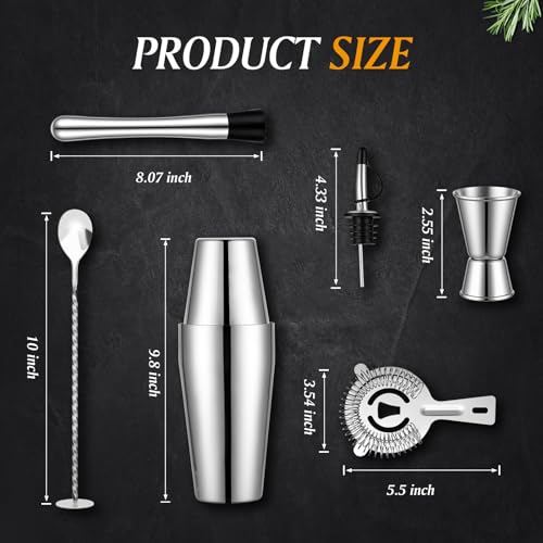Mwellewm Cocktail Shaker Set, Boston Shakers Bartending Professional Bartender Kit Bartender Beginner Mixed Alcohol Martin...