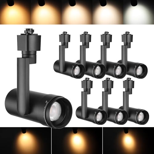 LEONLITE 8-Pack Zoomable LED Track Light Heads 5CCT, 15W H Type Track Light Heads, 24°-60° Beam Angle Dimmable Retail Ceil...