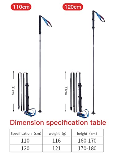 AONIJIE Trekking Poles -2 Ultralight Collapsible Carbon Fiber Hiking Poles with Anti-Shock and Quick Lock System, Folding ...