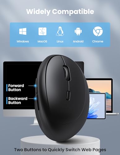 TECKNET Ergonomic Mouse, Bluetooth Wireless Vertical Mouse, Rechargeable Battery, Quiet Clicks, 4800 DPI Adjustable, BT5....