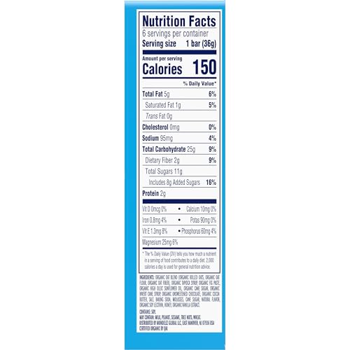Zbar - Chocolate Chip - Soft-Baked Energy Snack Bars - Non-GMO - 12g Whole Grains - USDA Organic Granola Bars (6 Pack)