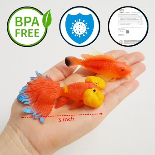 Color Changing Water Table Toys, Mold Free Bath Toys, Squishy Mini Fish Sea Animals Toys for Kids, for Pool, Bathroom, Oce...