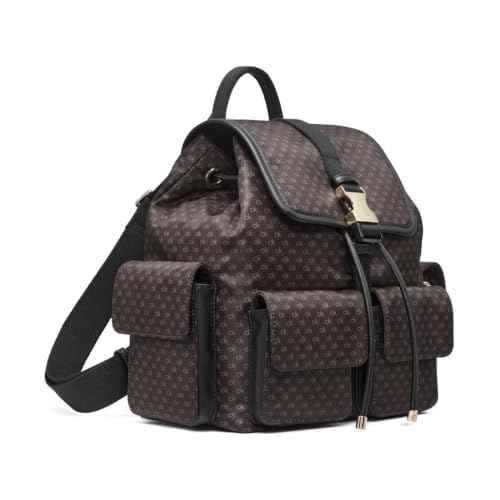 Calvin Klein Elora Organizational Backpack, Brown/Khaki/Black, One Size