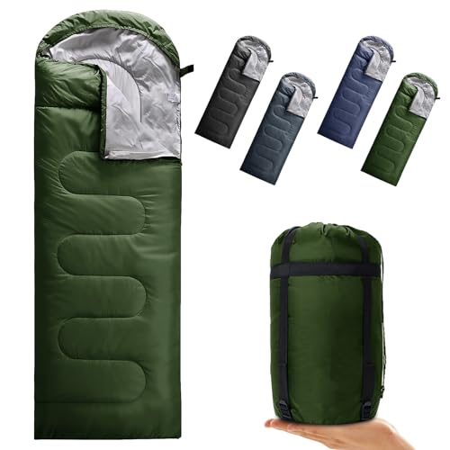 Petgin Camping Sleeping Bag 3 Seasons Warm & Cool Weather, Lightweight, Waterproof, Portable Backpacking for Adults & Kids...