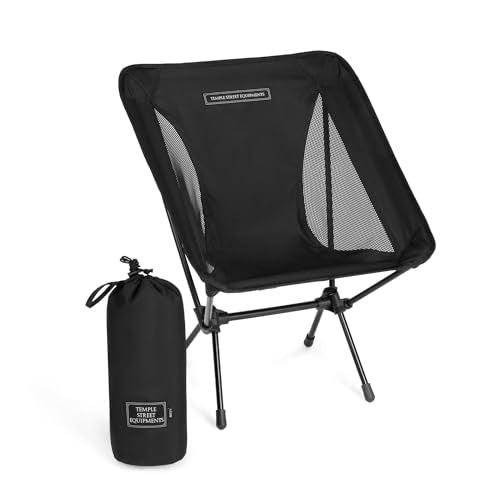 Temple Street Equipment TSE LC100 Compact Camping Chair, 2lbs Super Lightweight Outdoor Folding Chair. Portable for Hikin...