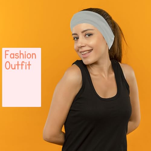 SUNBAK 6-Pack Wide Non-Slip Headbands for Women-4-Inch Wide Stretchy Yoga & Workout Hair Bands – Sweatproof, Comfortable, ...