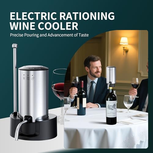 Upgraded Wine aerator Electric Wine Decanter, Rechargeable Automatic Wine Dispenser withStorage Base,Two Modes:long press ...