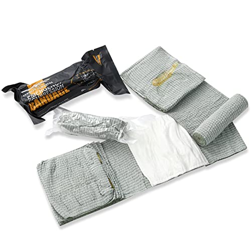 EVERLIT Israeli 6 Inch Emergency Bandage Compression Trauma Pressure Wound Dressing Sterile Vacuum-Sealed Packaging for Bl...