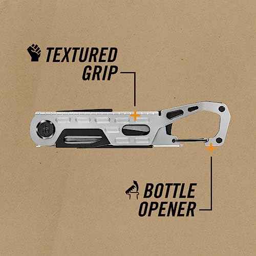 Gerber Gear Stake Out 11-in-1 Multi-tool - 2.2" Plain Edge Blade, Tent Stake Puller, Carabiner Carry - EDC Gear and Equipment - Bronze