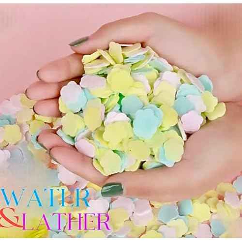 Soap confetti! party favors! spa day! Lavander soap flakes. Perfect for bathrooms, party favors, luxurious baths, and travel, these soap petals are great for washing hands or soaking in the tub.