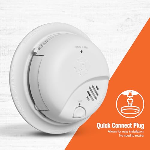 First Alert SMI100-AC, Hardwire Interconnect Smoke Alarm with Battery Backup, 6-Pack