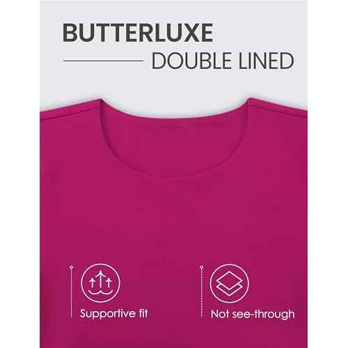 CRZ YOGA Butterluxe Double Lined Long Sleeve Workout Tops for Women Crew Neck Fitted Crop Tshirts Casual Tight Basic Shirts
