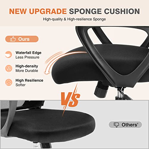 Sweetcrispy Home Office Managerial Executive Chair with Ergonomic Design, Mid-Back Mesh Swivel, Comfortable Lumbar Suppor...