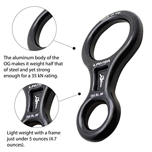 Fusion Climb Aluminum Descender - Figure 8 Descender Black