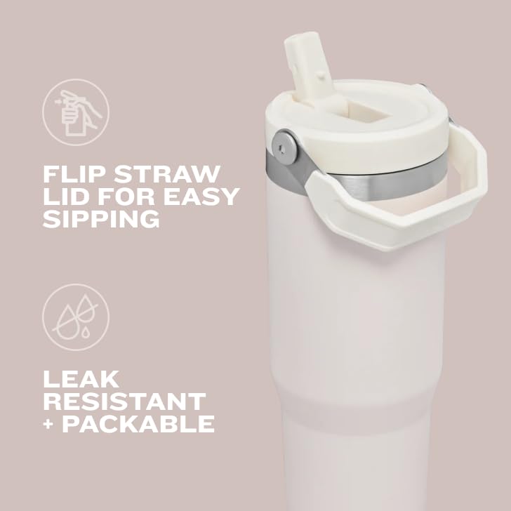 Stanley IceFlow Flip Straw Tumbler with Handle 20 oz | Twist On Lid and Flip Up Straw | Leak Resistant Water Bottle | Insu...