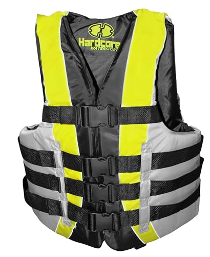 High-Performance Hardcore Adult Life Vest | USCG Approved Safety Flotation Device for Water Sports, Boating, and Outdoor A...