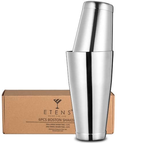 Etens Bulk Commercial Cocktail Shakers 6pc Set, Professional Boston Shakers, Weighted Cocktail Shaker Tins for Bartending...