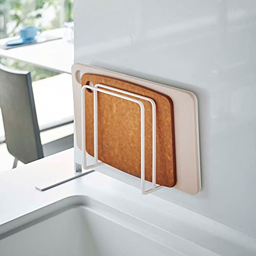 Yamazaki Industries 5138 Magnetic Cutting Board Stand, White, Approx. W 5.3 x D 2.2 x H 5.5 inches (13.5 x 5.5 x 14 cm), T...