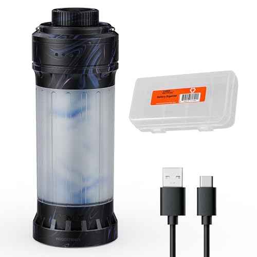 Fenix CL22R 500 Lumen Compact Lantern, USB-C Rechargeable and Multifunctional with Red Light and Colorful Ambient Lights for Camping, Hiking, Fishing (Polar Night Black)