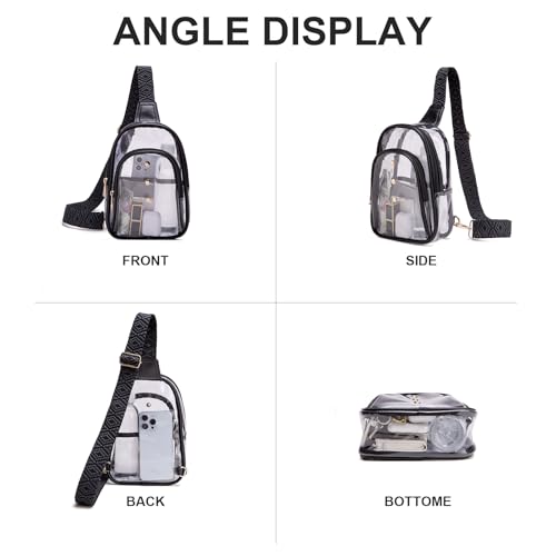 XYWstore Clear Sling Bag for Stadium Events, Crossbody Bag for Women - Stadium Approved