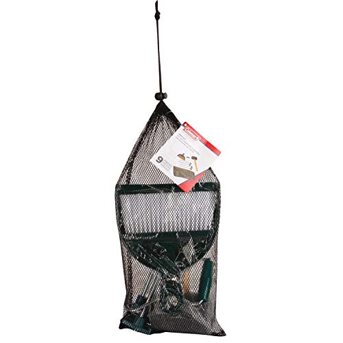 Coleman Premium Camping Tent Kit: Steel Tent Pegs, Rubber Mallet, Broom and Dustpan, Stake Puller, Includes Carry Bag