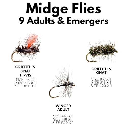 The Fly Crate | 36 Fly Fishing Flies Assortment with Tungsten and Brass Beads | 3 Dozen Nymph Dry Flies for Trout | Zebra ...