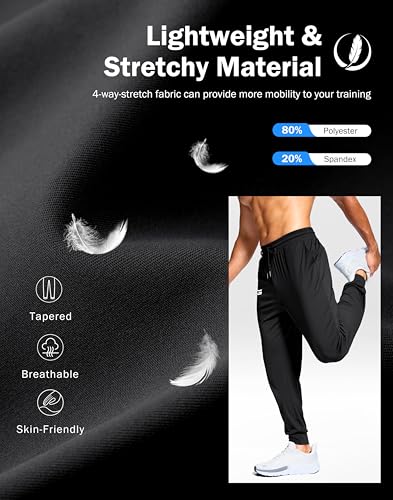 G Gradual Men's Joggers Lightweight Athletic Workout Pants with Pockets Stretch Track Running Sweatpants for Men Gym Sports