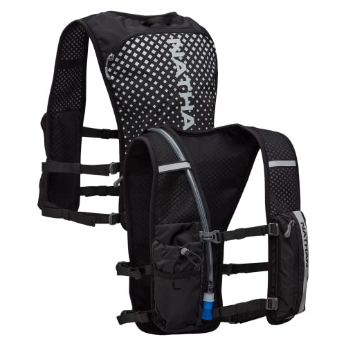 Nathan Hypernight QuickStart 2.0 4 Liter Hydration Pack w/ 1.5L Bladder, Reflective to Be Seen at Night, Front Water Bottl...