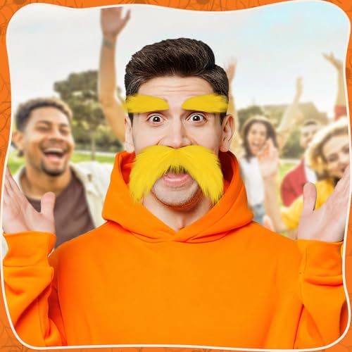 Shzbtdo Mustache and Eyebrows, Funny Cosplay Costume Accessories,Self Adhesive Fake Beard Mustaches Bushy Eyebrows 1
