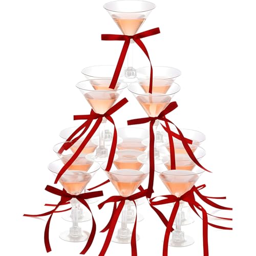 Maxdot 30 Set A Tini Bit Older Birthday Party Supplies 5 oz Espresso Martini Glasses Plastic Mini Champagne Tower with Bow...