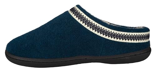 Clarks Womens Wool Felt Clog Slippers JMH1319T - Warm Cozy Plush Faux Fur Lined - Indoor Outdoor House Slipper for Women