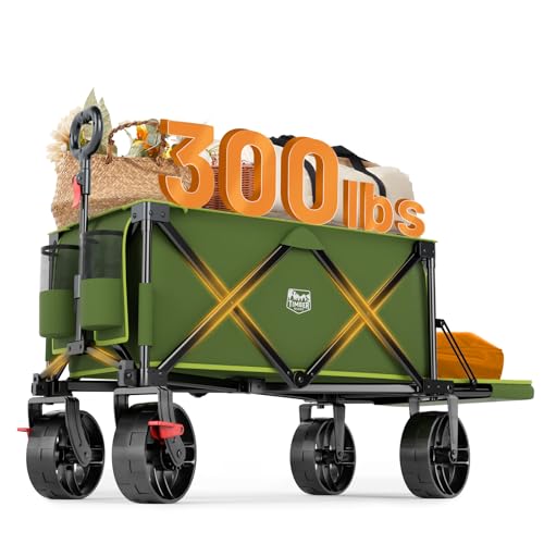 TIMBER RIDGE 47" L Collapsible Wagon with Tailgate&TIMBER RIDGE Oversized Folding Camping Chair