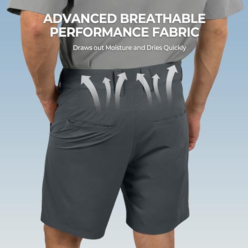 KastKing Cool Caster Men's Fishing Shorts, UPF 50+ Hiking Shorts, 10.5” and 7.5” Available, Water Repellent, 4-Way Stretch