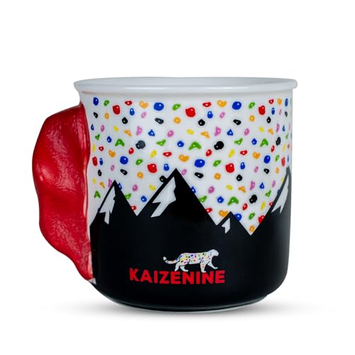 KAIZENINE Rock Climbing Mug Cup Bouldering Finger Strength Gift for Climber Bouldering Coffee Cup Present for Climber Clim...