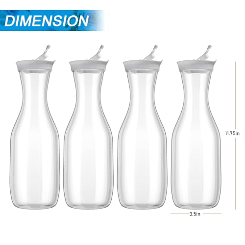 Patelai 36 Pack Mimosa Bar Supplies Kit 4 Pcs Champagne Flutes 50 oz Carafe with Lid and 32 Pcs 9 oz Plastic Stemless Cham...