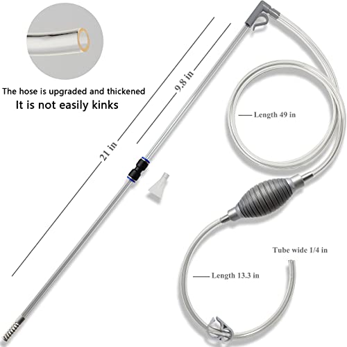 10 Gallon Fish Tank cleaner and Aquarium Water Changer Siphon with a Thinner Water Tubing. Perfect for Cleaning Small Fish...