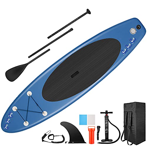 ANCHEER iSUP Inflatable Stand Up Paddle Board with Carry Bag, Floating Paddle, Coil Leash, and Repair Kit with 265 Pound C...