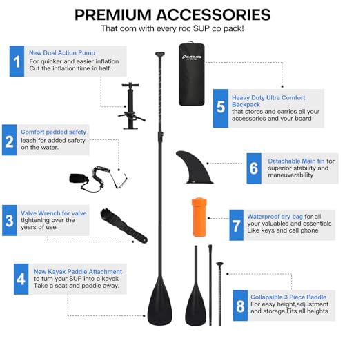 Panana Inflatable Stand Up Paddle Board, 10'x31 x6 SUP with Premium Paddle Board Accessories Kit, Anti-Slip EVA Deck for A...