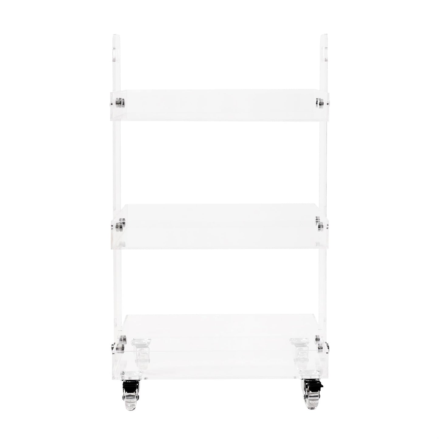 Gdrasuya10 Clear Acrylic Side Table with Wheels, 3 Tier Acrylic End Table Side Table Rolling Serving Cart Snack Table Easy Assemble for Couch Living Room Party Balcony