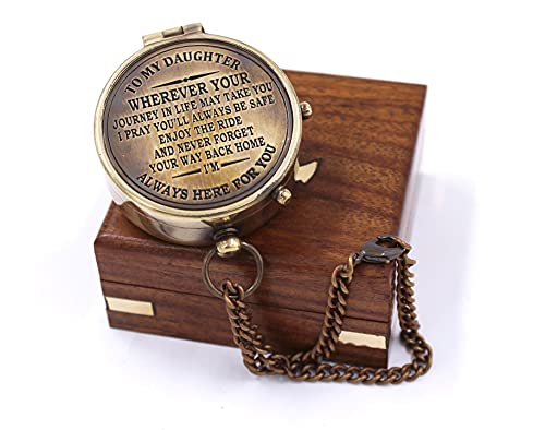 to My Daughter Compass – Graduation Gifts for Daughter from Dad or Mom – Birthday, Confirmation, Camping Gift for Daughter...