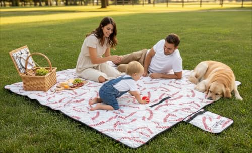 SEM LIFE Baseball Outdoor Stadium Blanket, Picnic Mat, Large 80 x 60 Inches, Reversible, Fleece Lined, Baseball Games, Tou...