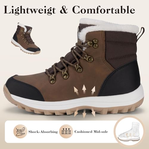 Mishansha Winter Boots for Women Water-Resistant Warm Snow Boots with Fur Lining Non Slip Sole for Outdoor Cold Weather Hi...