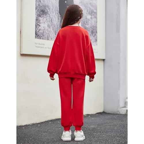 Arshiner Girls Clothes 2 Piece Fashion Fall Outfits Oversize Pullover Sweatshirt and Sweatpant Sweatsuit Sets with Pockets