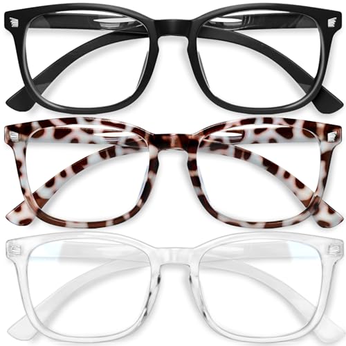 Gaoye Stylish Blue Light Glasses for Woman - Computer Glasses for Blue Light Blocking - Lightweight Frames - 3 pack