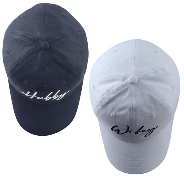 Engagement Gifts for Couples, Mr and Mrs Gifts Baseball Cap, Wifey Hubby Hats, Anniversary Christmas Birthday Wedding Essentials for New Wife Husband Black White