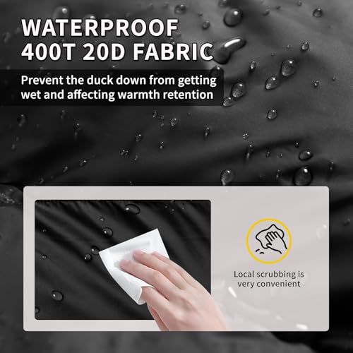BUERTS Warm & Portable Sleep Kit: Ultralight 680FP Down Sleeping Bag (17°F~32°F) with Thickened Quick-Inflate Mat and Pillow