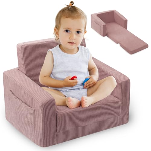 Jouha Toddle & Kids Chair,2-in-1 Soft Toddler Couches That Fold Out,Toddler Chairs Comfy 1-3 Years Old,Convertible Sofa to...
