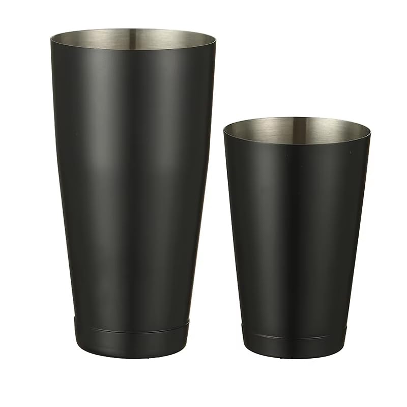 Cocktail Geek Boston Shaker Set, 28 Oz and 18 Oz Weighted Tins, Matte Black Stainless Steel, Hand Wash (Matte Black)