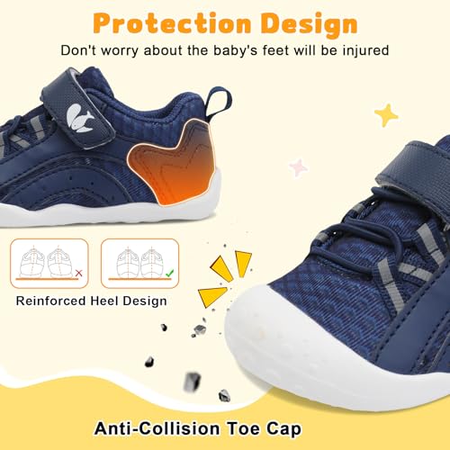 FEETCITY Wide Baby Shoes Boys Girls Baby Barefoot Shoes Breathable Infant Walking Shoe Crib Sock Shoe Toddler Sneakers Fle...